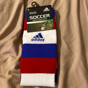 Size large new NWT soccer socks Metro Hoop Socks USA colored adidas